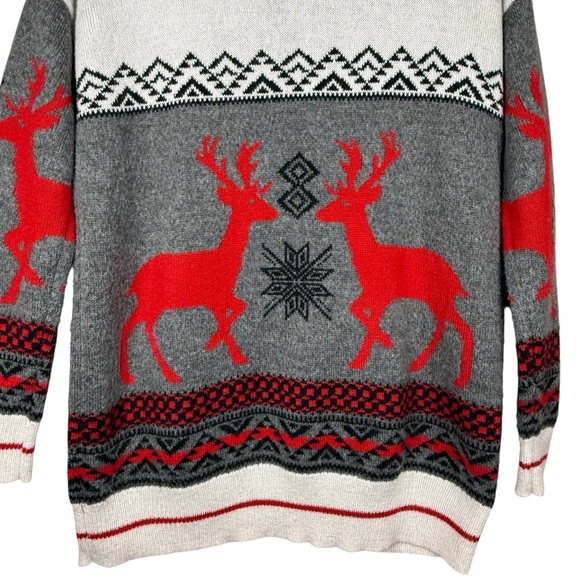 Mossimo Supply Co. Reindeer And Snowflake Christmas Sweater Size L - Picture 8 of 10